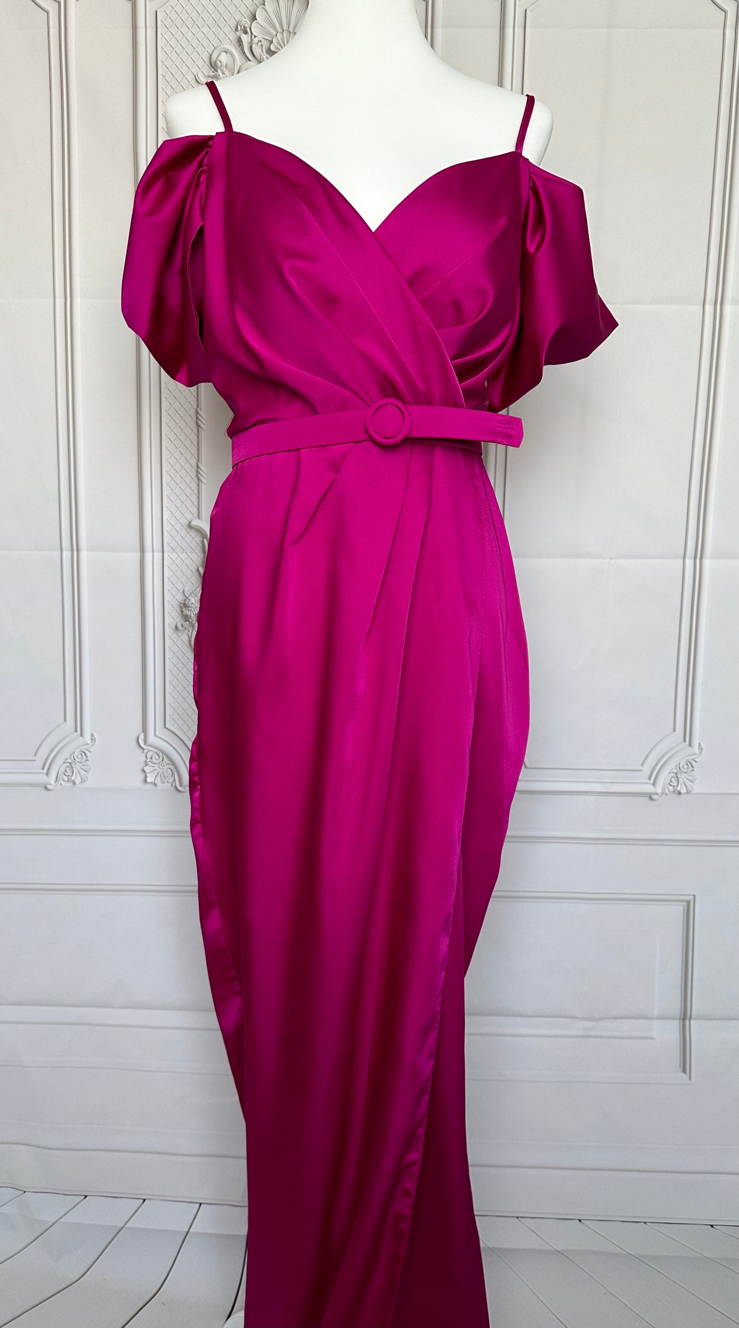 Robe longue fuschia - grandes tailles
