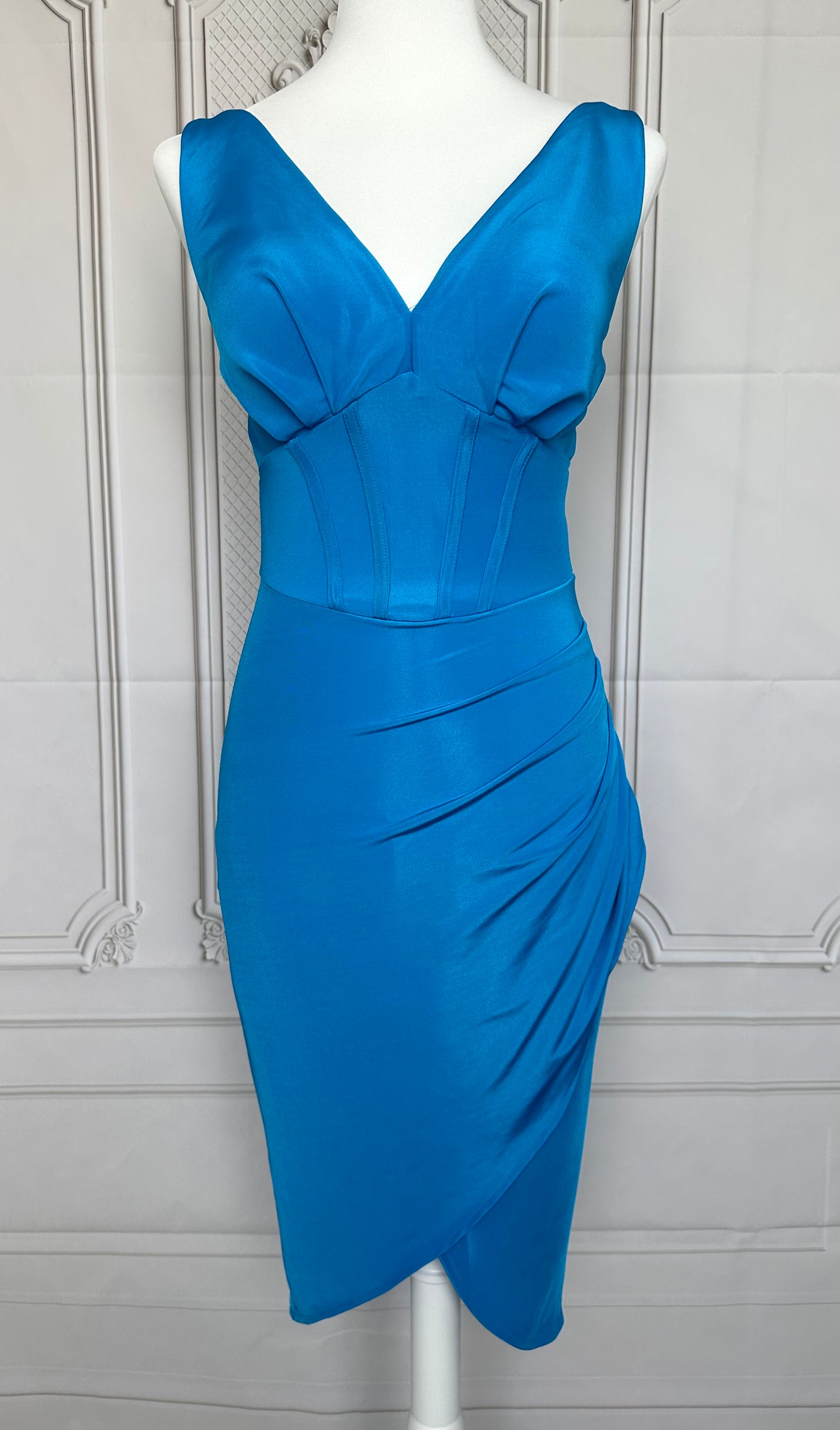 Robe corset bleu