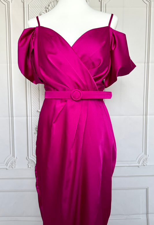 Robe longue fuschia - grandes tailles